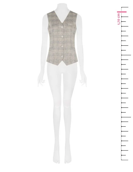 Rinascimento Check Cotton Linen Blend Wide Waistcoat (gilet large en coton mélangé à du lin)