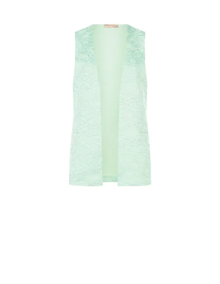 Long gilet ouvert en dentelle Rinascimento