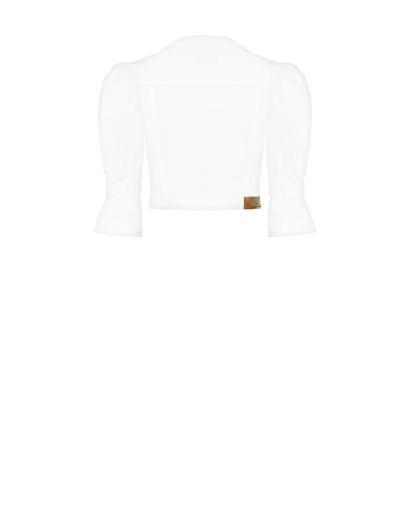 Giubbotto Crop In Denim Elasticizzato Con Taschini Rinascimento