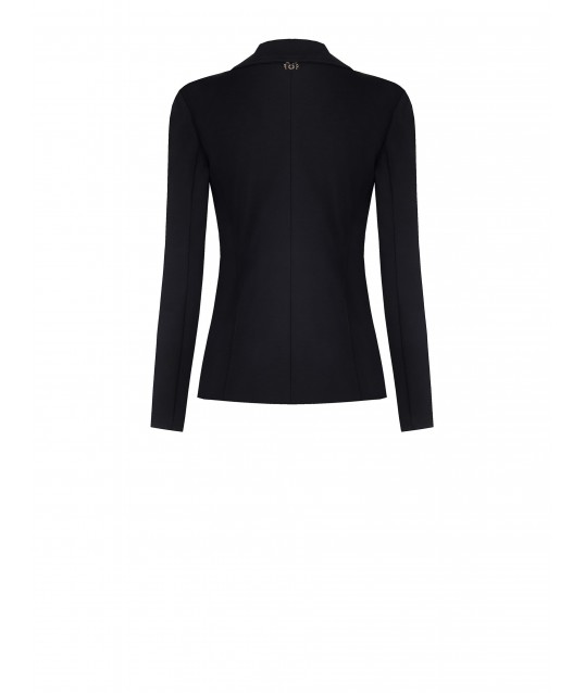 Giacca Blazer Corta Sfiancata In Misto Cotone Rinascimento