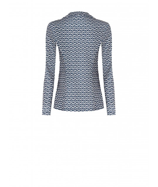 Giacca Blazer Sfiancata In Scuba Crepe Stampato Rinascimento