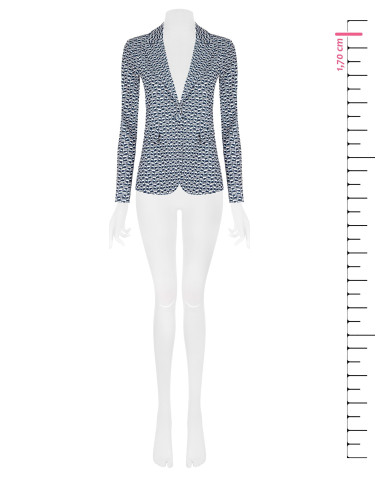 Giacca Blazer Sfiancata In Scuba Crepe Stampato Rinascimento