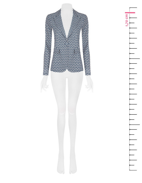 Giacca Blazer Sfiancata In Scuba Crepe Stampato Rinascimento