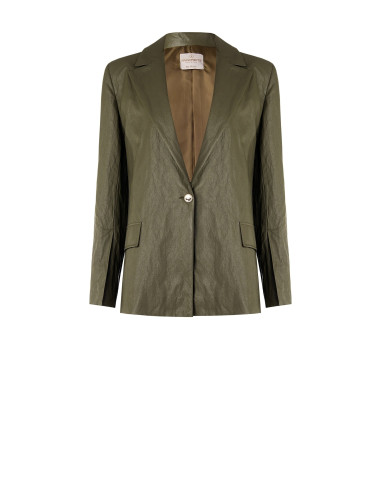 Rinascimento Wrinkled Leatherette Blazer Jacket