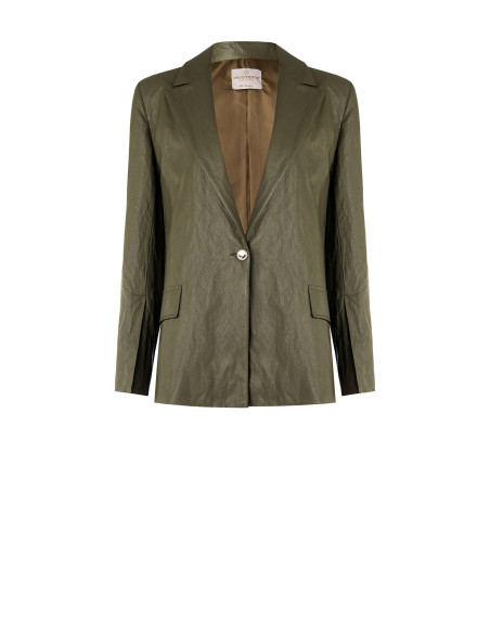 Rinascimento Wrinkled Leatherette Blazer Jacket