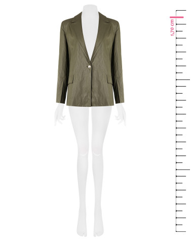 Rinascimento Wrinkled Leatherette Blazer Jacket