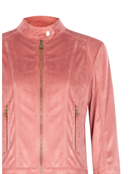 Rinascimento Biker Jacket Short and Folded In Suede Imitation