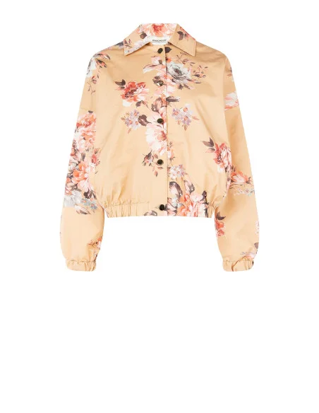 Rinascimento - Blouson bombardier en coton imprimé fleurs