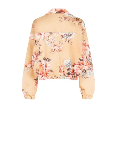 Rinascimento Cotton Flower Print Bomber Jacket