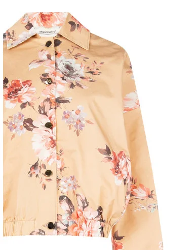 Rinascimento Cotton Flower Print Bomber Jacket