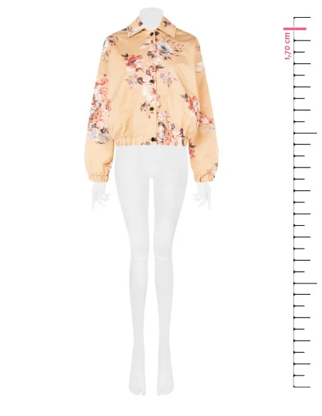 Giacca Bomber Stampa A Fiori In Cotone Rinascimento