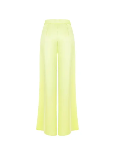 Pantalon palazzo en satin avec plis Rinascimento