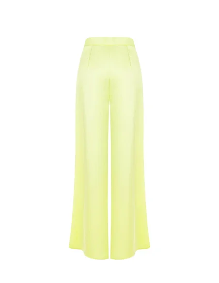 Satin Palazzo Trousers with Pleats Rinascimento