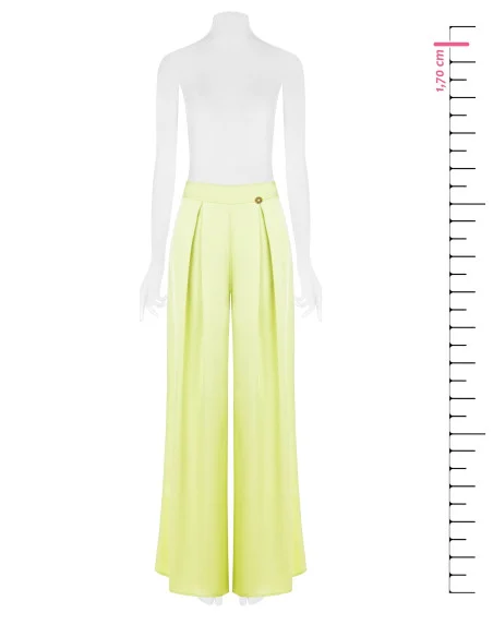 Pantalon palazzo en satin avec plis Rinascimento