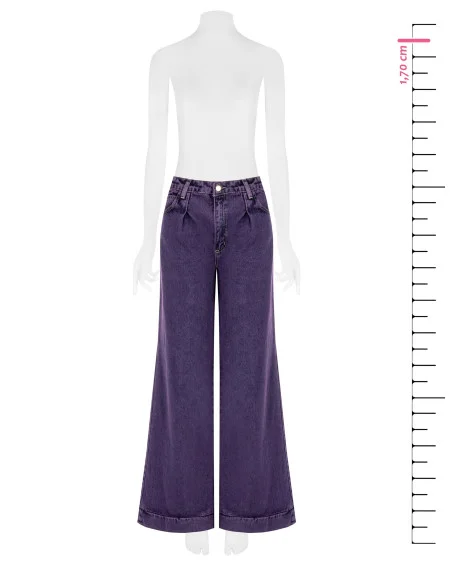 Jeans Coloured Palace avec ourlet haut Rinascimento