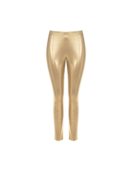 Pantaloni A Sigaretta Skinny In Laminato Oro Rinascimento
