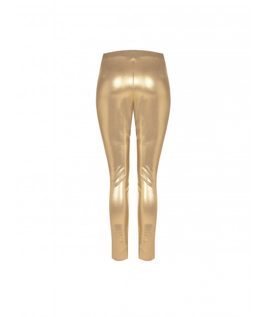 Rinascimento Gold Laminated Skinny Cutaway Trousers