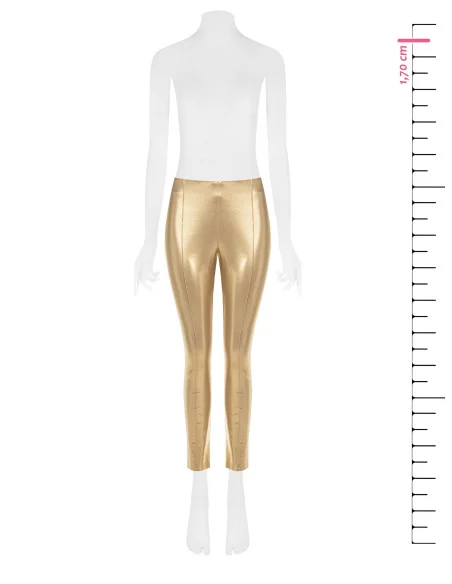 Rinascimento Gold Laminated Skinny Cigarette Trousers