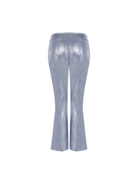 Pantaloni A Zampa In Denim Laminato Rinascimento