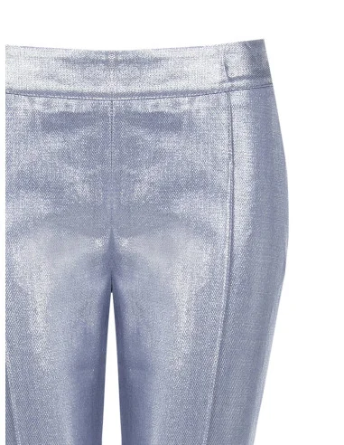Pantaloni A Zampa In Denim Laminato Rinascimento