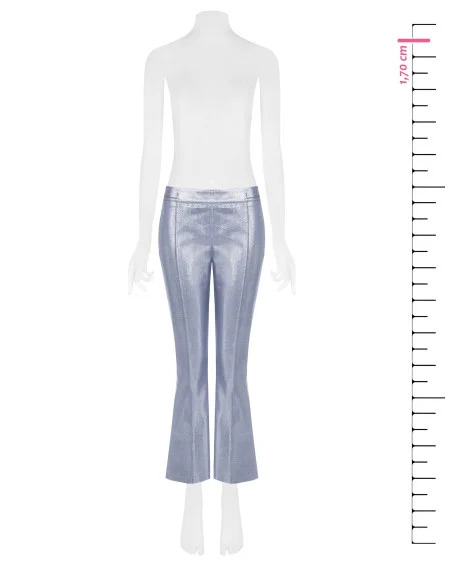 Pantaloni A Zampa In Denim Laminato Rinascimento