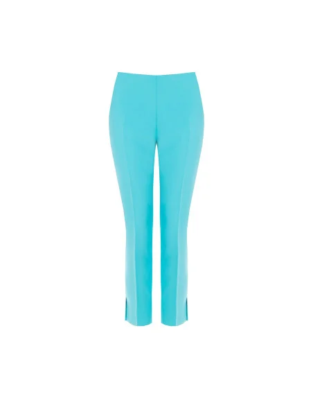 Pantalon croisé skinny en tissu technique avec petites coupes à la cheville Rinascimento