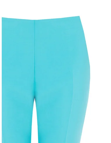 Skinny Cropped Trousers in Technical Fabric with Small Ankle Cuts Rinascimento