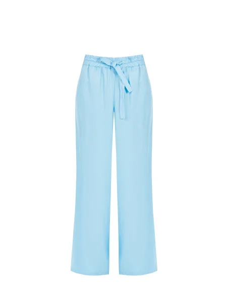 Opaque Satin Palace Trousers With Drawstring And Elastic Rinascimento