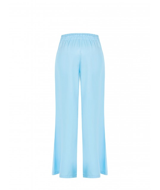Pantalon de palais en satin opaque avec cordon de serrage et élastique Rinascimento
