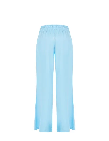 Pantalon de palais en satin opaque avec cordon de serrage et élastique Rinascimento