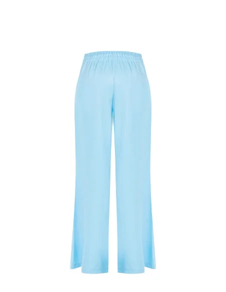 Pantaloni Palazzo In Raso Opaco Con Coulisse Ed Elastico Rinascimento