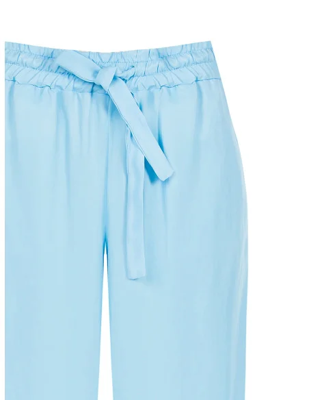 Opaque Satin Palace Trousers With Drawstring And Elastic Rinascimento