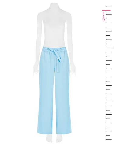 Opaque Satin Palace Trousers With Drawstring And Elastic Rinascimento