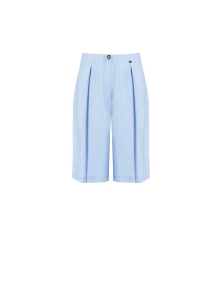 Fluid Modal Bermuda Shorts With Darts And Elastic Back Rinascimento