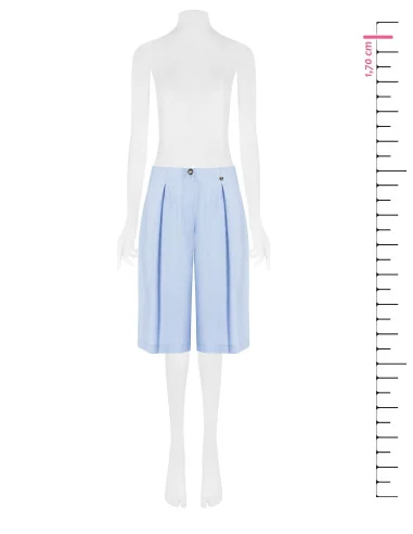 Fluid Modal Bermuda Shorts With Darts And Elastic Back Rinascimento