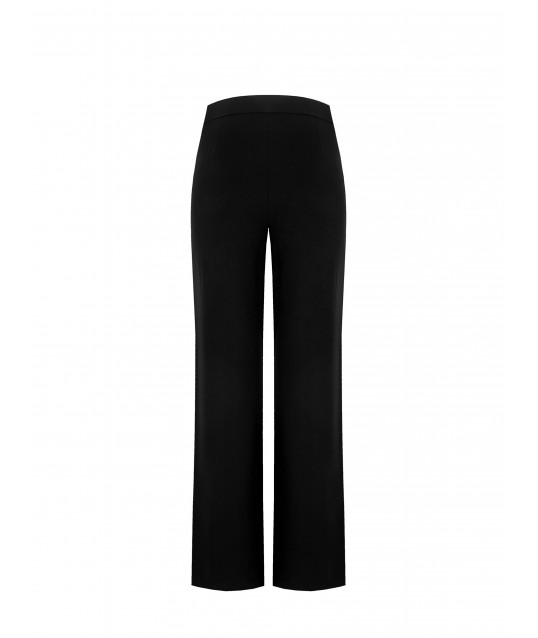 Crepe Scuba Palazzo Trousers With Elasticated Waistband Rinascimento