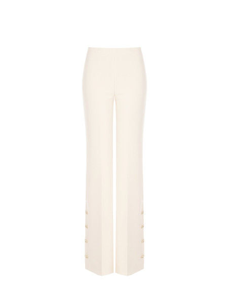 Crepe Scuba Palace Trousers With Buttons On Sides Rinascimento