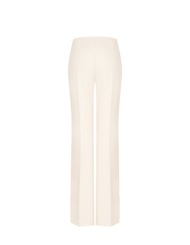 Pantaloni Palazzo In Scuba Crepe Con Bottoni Sui Lati Rinascimento