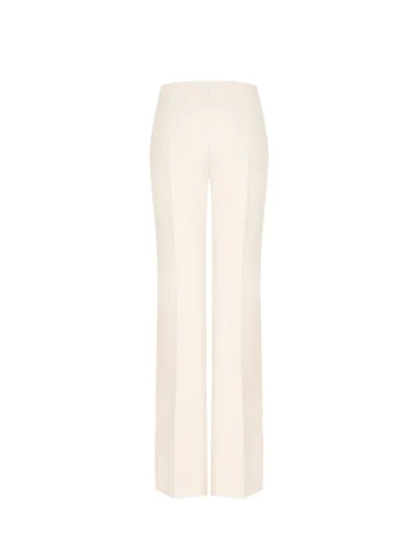 Pantaloni Palazzo In Scuba Crepe Con Bottoni Sui Lati Rinascimento