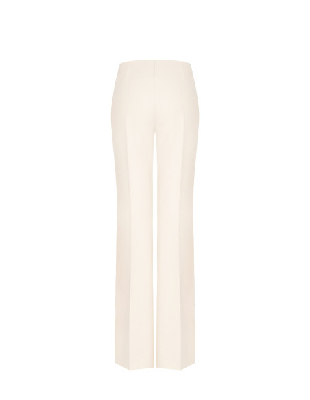 Pantaloni Palazzo In Scuba Crepe Con Bottoni Sui Lati Rinascimento