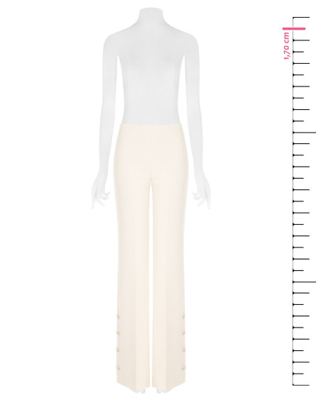 Pantaloni Palazzo In Scuba Crepe Con Bottoni Sui Lati Rinascimento