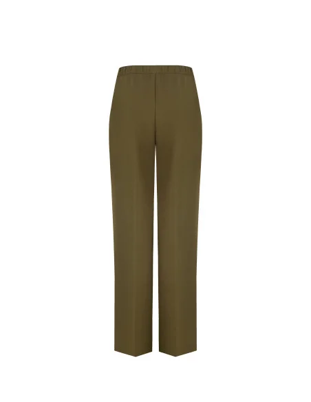 Pantalon de palais en tissu bi-stretch avec dos élastique et poches Rinascimento