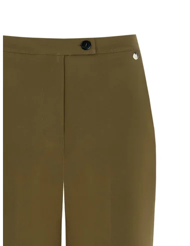 Pantalon de palais en tissu bi-stretch avec dos élastique et poches Rinascimento