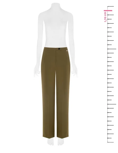 Pantalon de palais en tissu bi-stretch avec dos élastique et poches Rinascimento