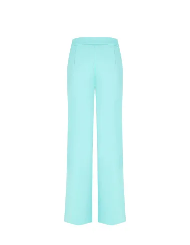 Crepe Scuba Palace Trousers With Pockets And Leatherette Strap Rinascimento