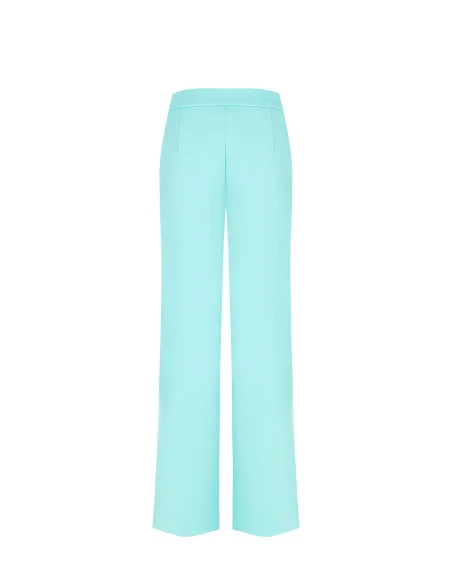 Pantalon en crêpe Scuba Palace avec poches et bretelles en simili-cuir Rinascimento