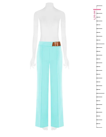 Pantalon en crêpe Scuba Palace avec poches et bretelles en simili-cuir Rinascimento