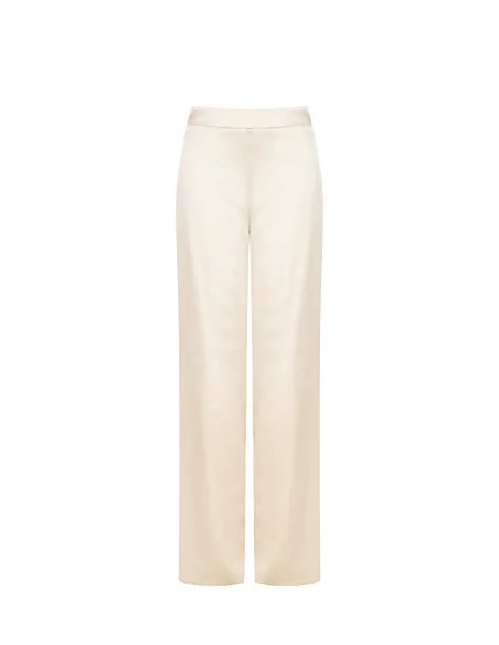 Pantaloni Palazzo In Raso Crepe Con Elastico Dietro Rinascimento
