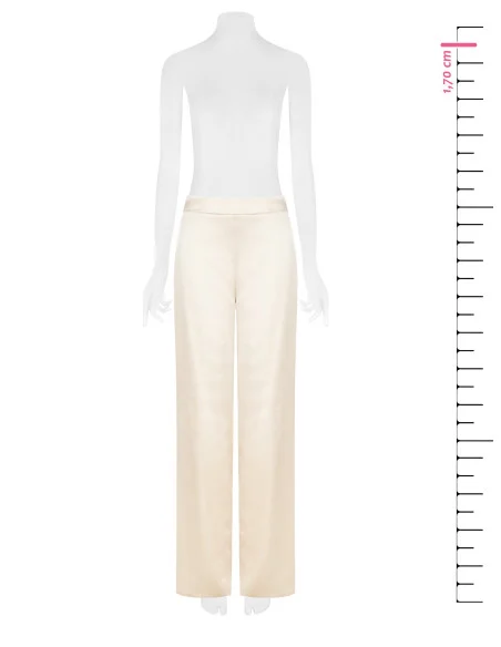 Pantalon de palazzo en crêpe de satin avec élastique au dos Rinascimento