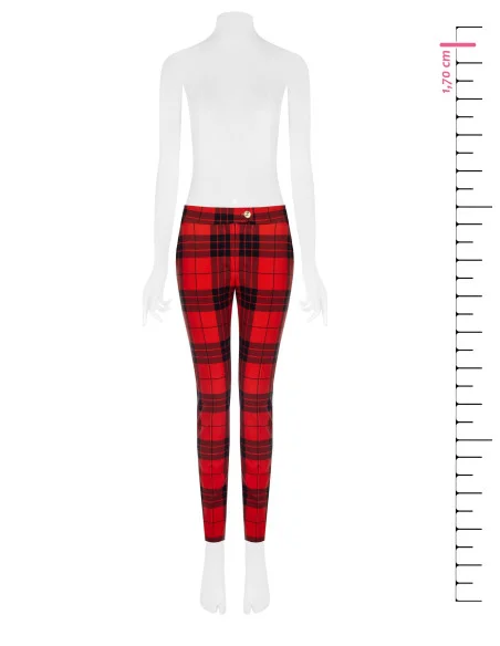 Skinny Cropped Tartan Trousers With Gold Button Rinascimento